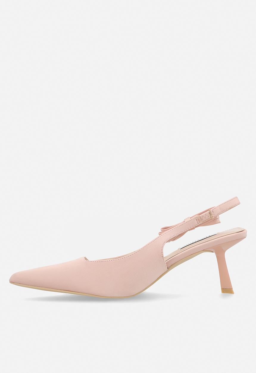 Be Mine - Almeria closed toe stiletto heel slingback - blush satin