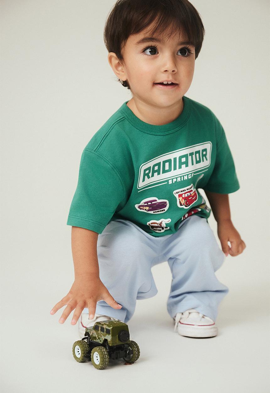 Cotton On - Bobbi Short Sleeve Lcn Tee - Lcn Dis English Ivy/Lightning Mcqueen