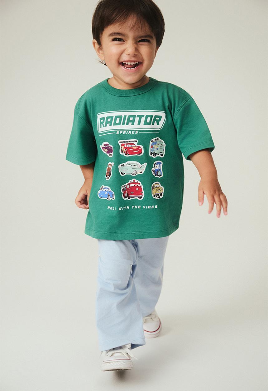 Cotton On - Bobbi Short Sleeve Lcn Tee - Lcn Dis English Ivy/Lightning Mcqueen