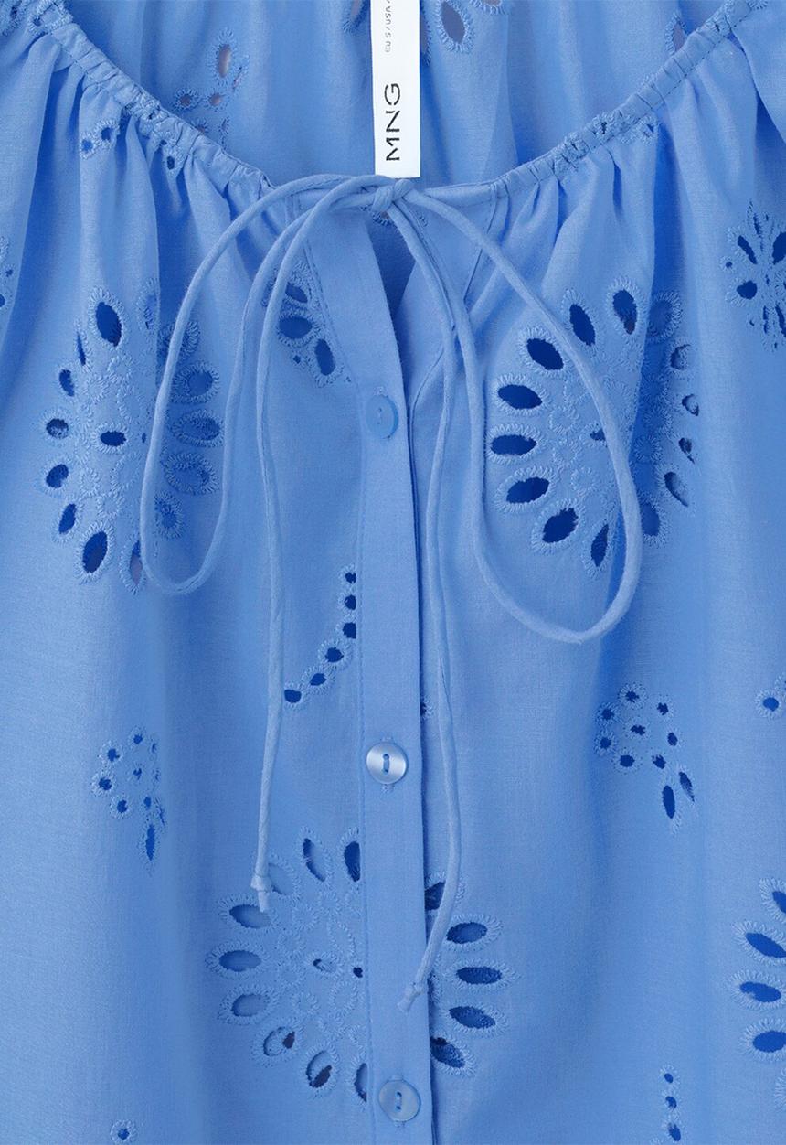 MANGO - Blouse brotes - medium blue