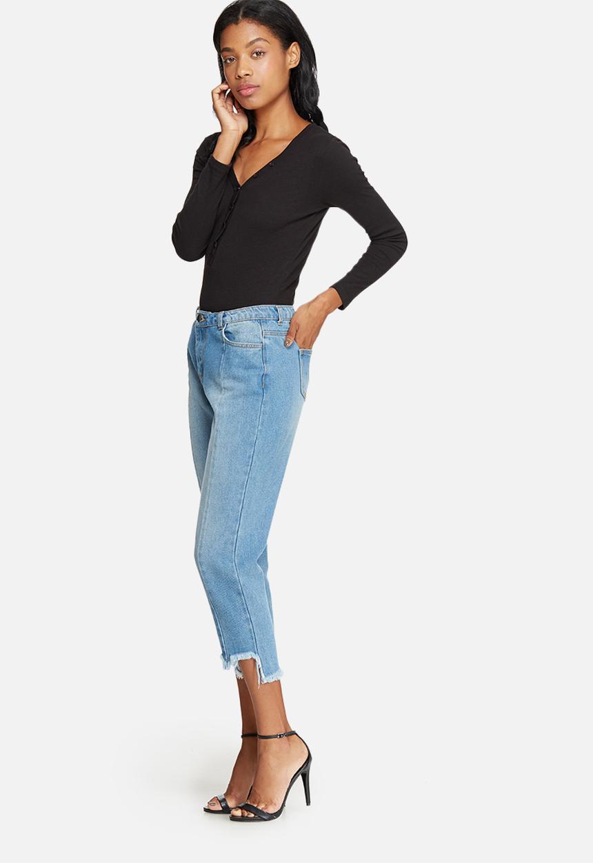 Missguided - Ribbed long sleeve button front bodysuit