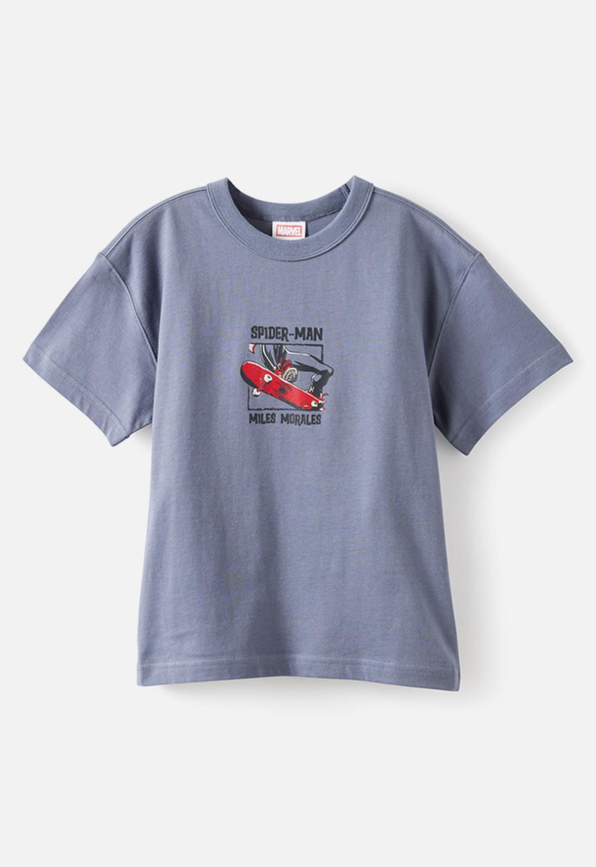 Cotton On - Licensed Drop Shoulder Short Sleeve Tee -  Lcn Mar Steel/Miles Morales Skate
