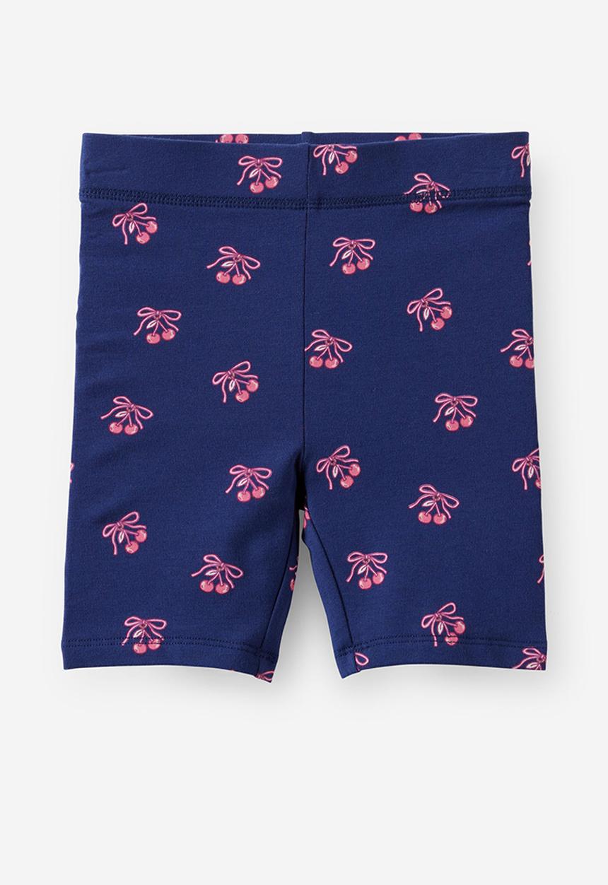 Cotton On - Essential Bike Short - Denim Navy/Cherry Bows