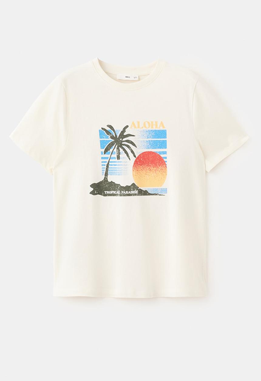 MANGO - T-shirt ilustra - light beige