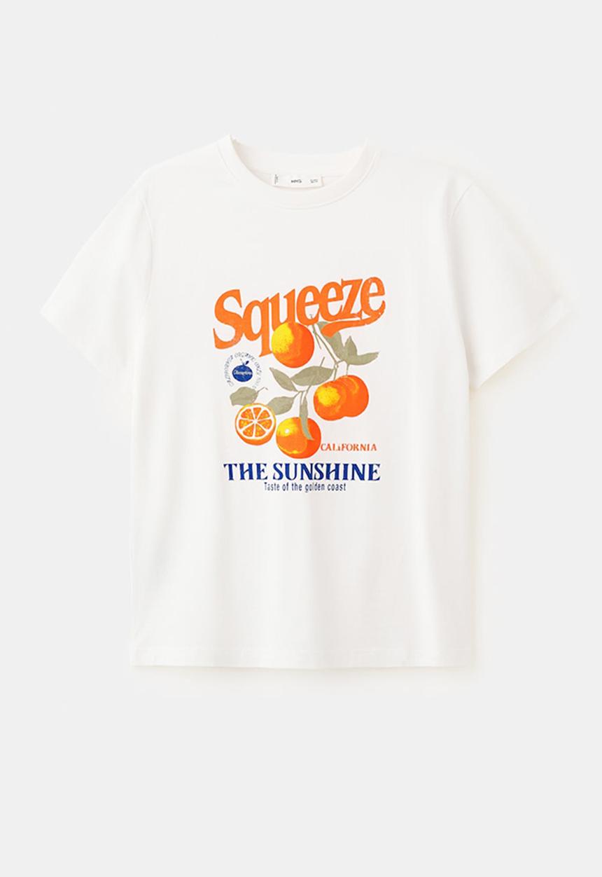 MANGO - T-shirt ilustra - orange