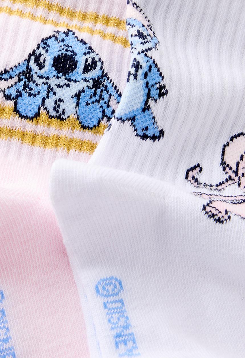Cotton On - 2Pk Lcn Crew Sock - Lcn Dis Lilo & Sitich/Tea Party Pink