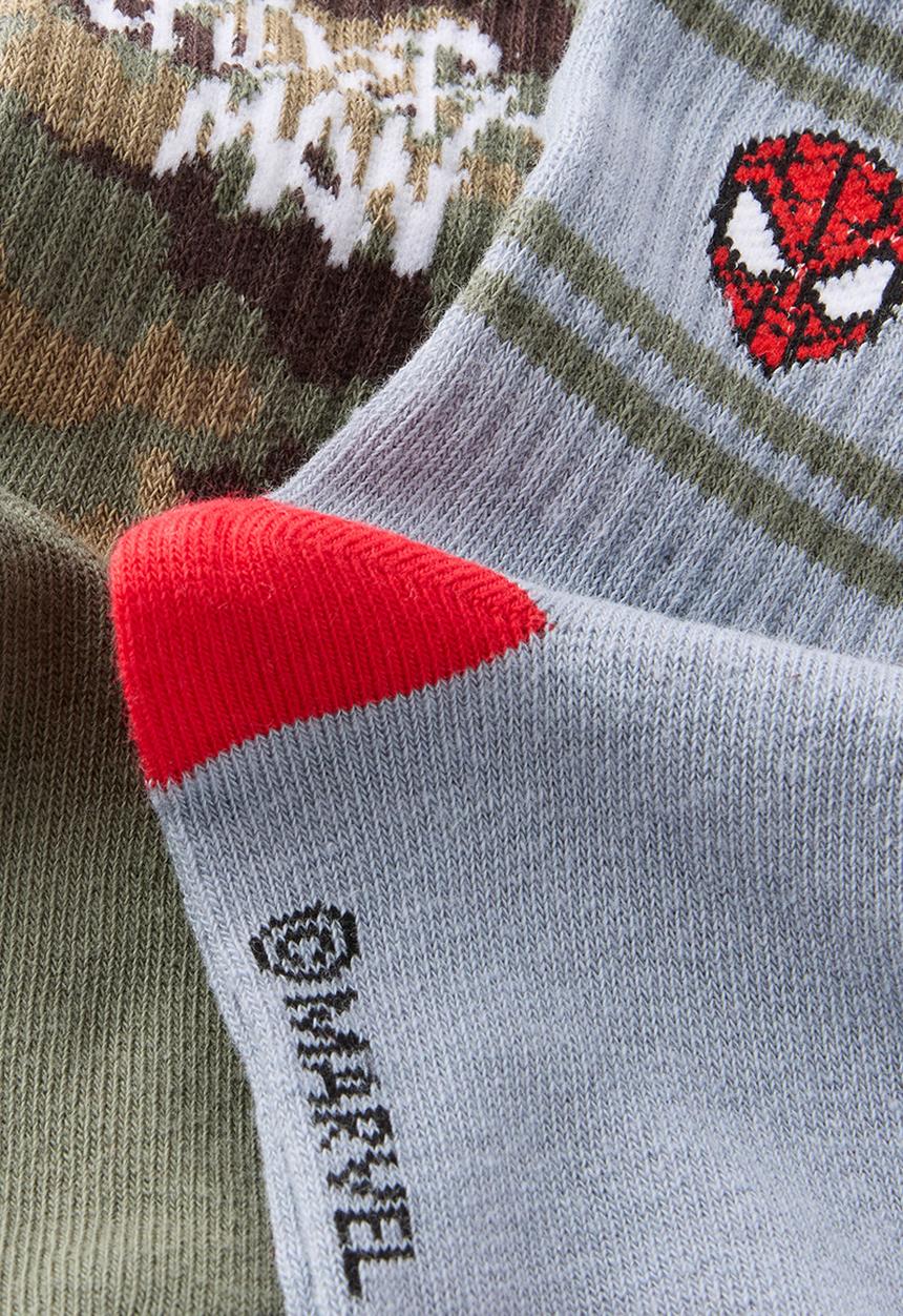 Cotton On - 2Pk Lcn Crew Sock - Lcn Mar Spiderman/Camo