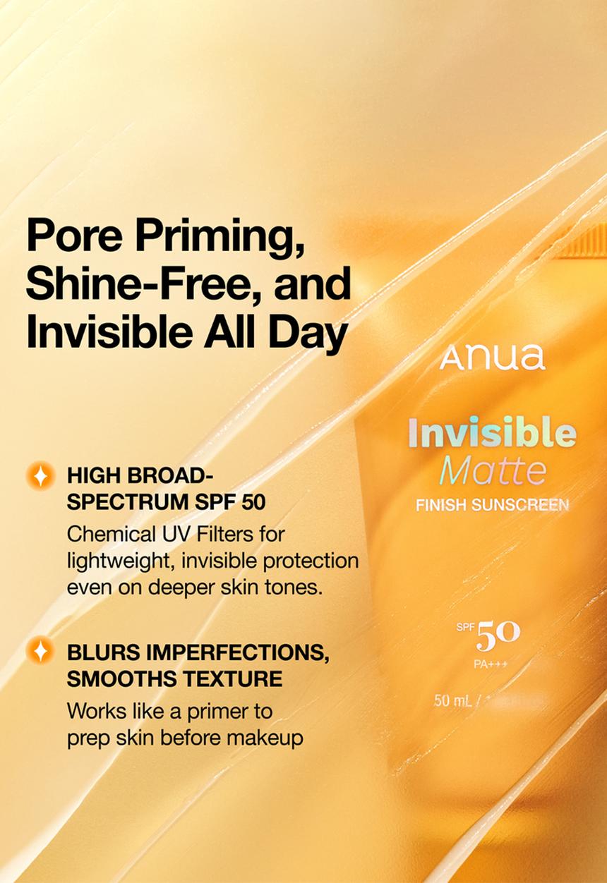 Anua - Invisible Matte Finish Sunscreen