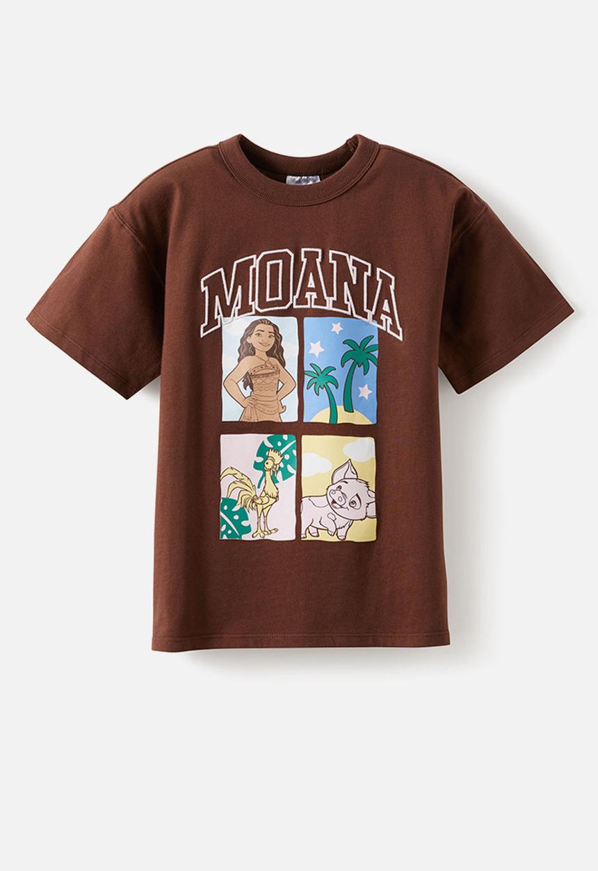 Cotton On - License Drop Shoulder Short Sleeve Tee - Lcn Dis Moana/Rocky Road