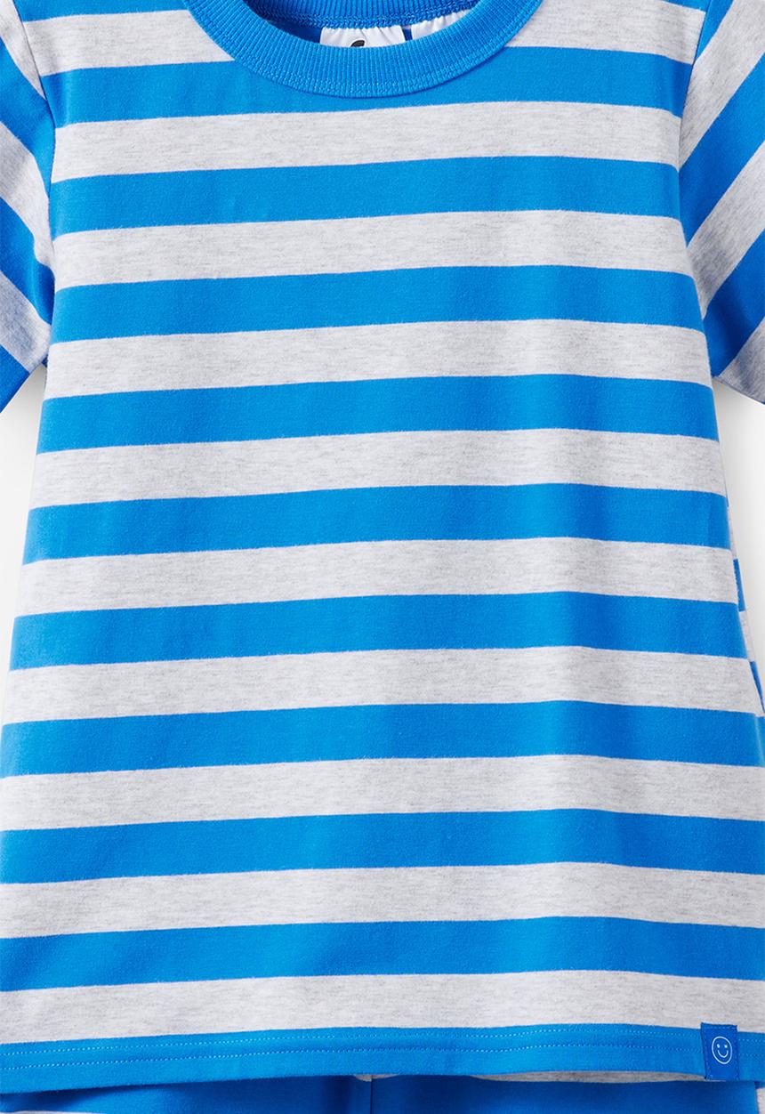Cotton On - Dreamdrift Short Sleeve Pj Set - Harbour Blue/Grey Marle