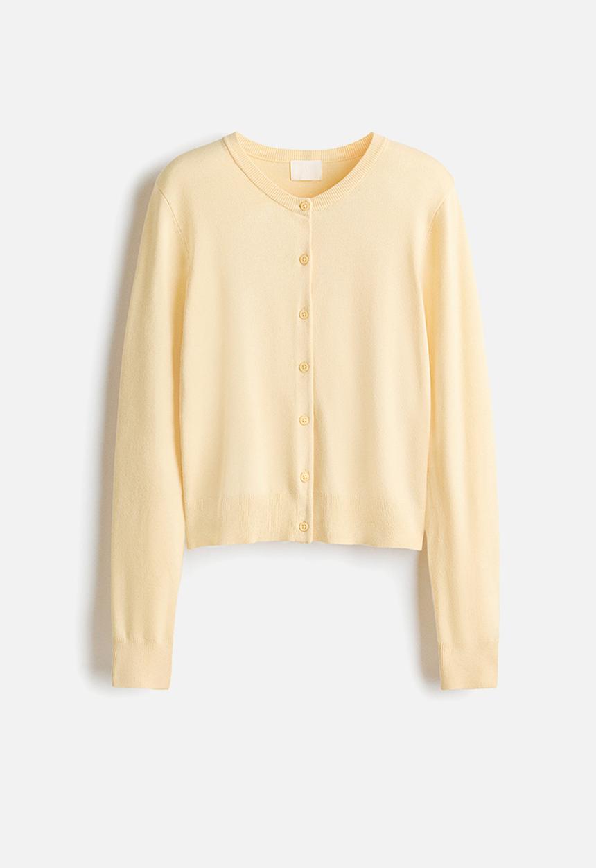 H&M - Fine-knit cardigan - light yellow