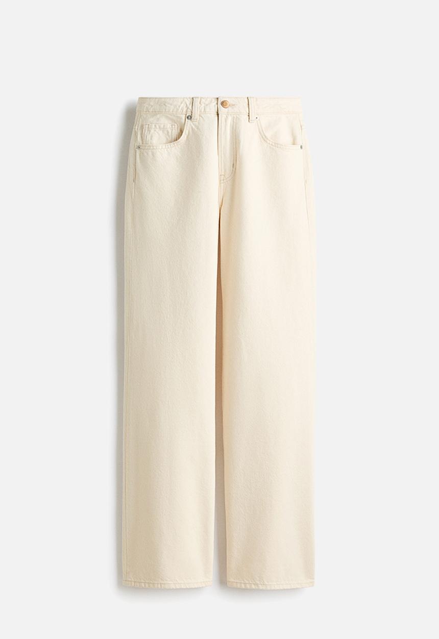 H&M - Wide high jeans - light beige