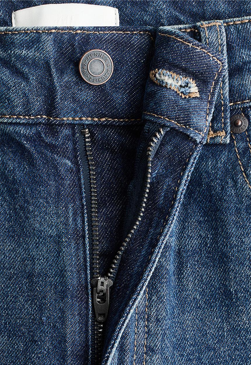 H&M - Mom slim fit high waist ankle jeans - denim blue