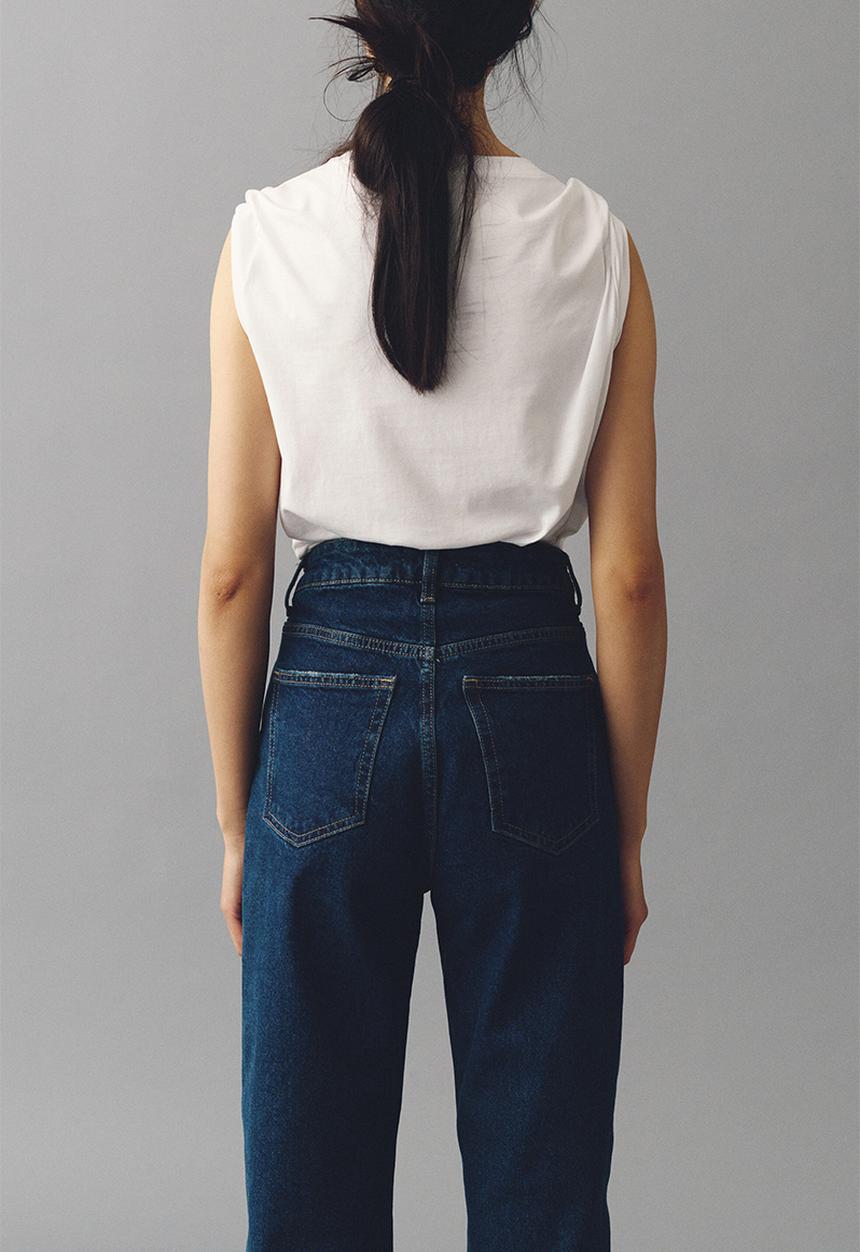 H&M - Mom slim fit high waist ankle jeans - denim blue