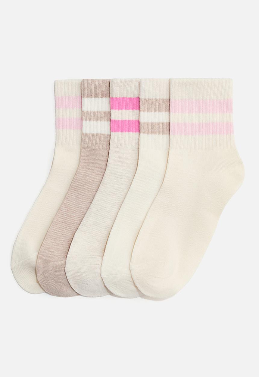 H&M - 5-Pack socks - white/pink