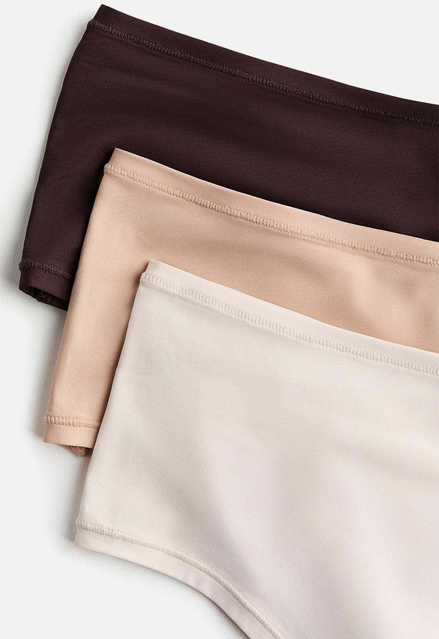 H&M - 3-Pack microfibre brazilian briefs - dark brown/beige