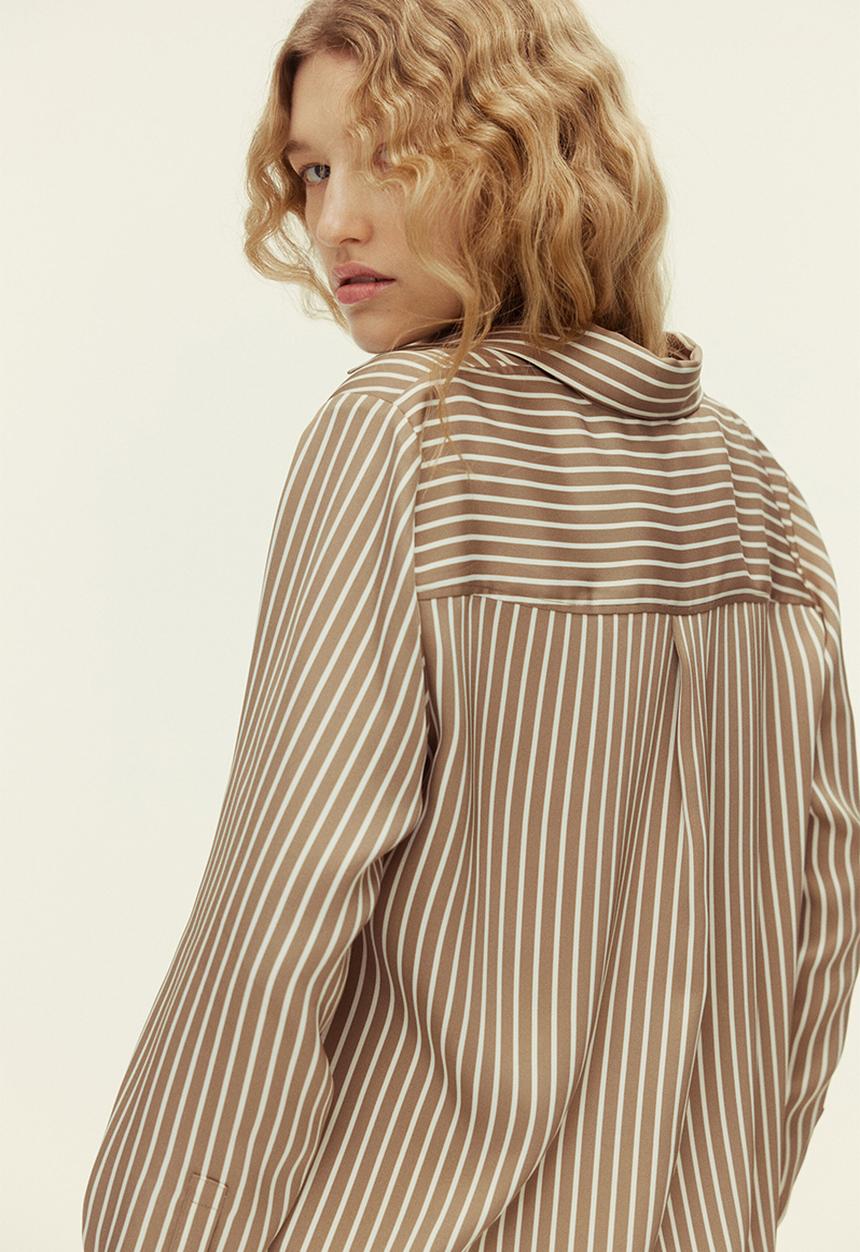 H&M - Shirt - beige/striped