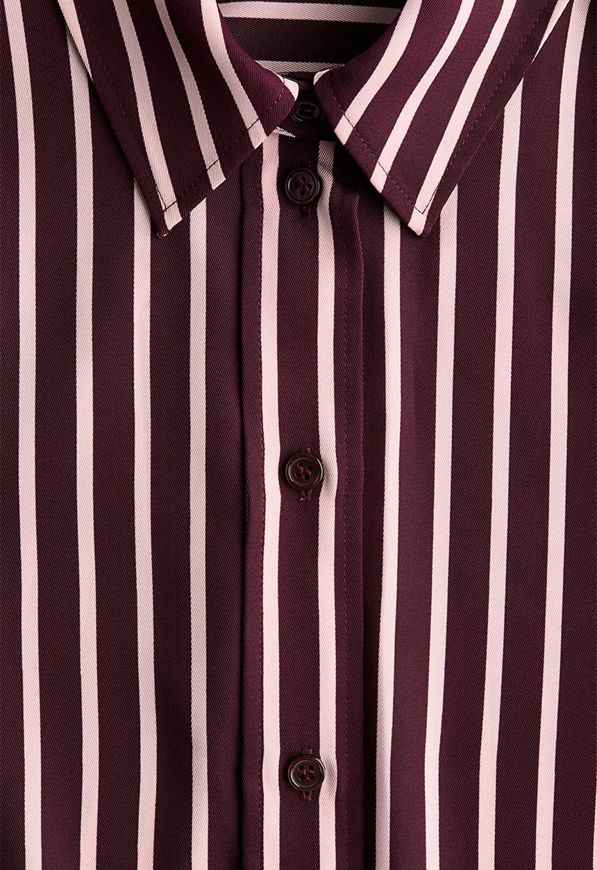 H&M - Shirt - burgundy/pink striped