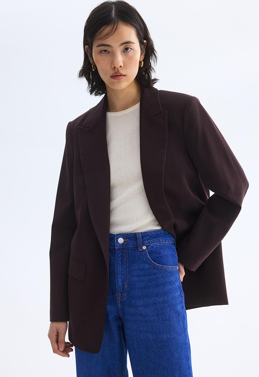 H&M - Throw-on blazer - dark brown