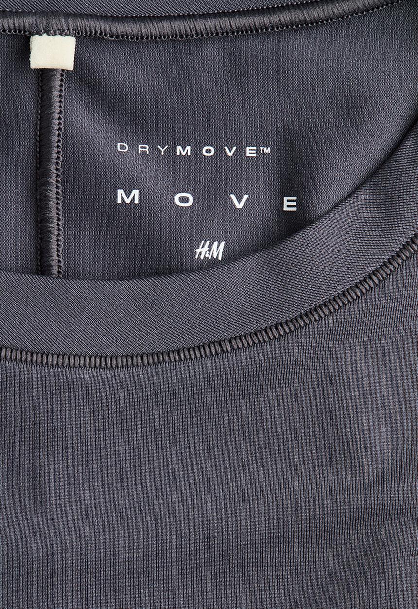 H&M - Sports top with drymove? - dark grey