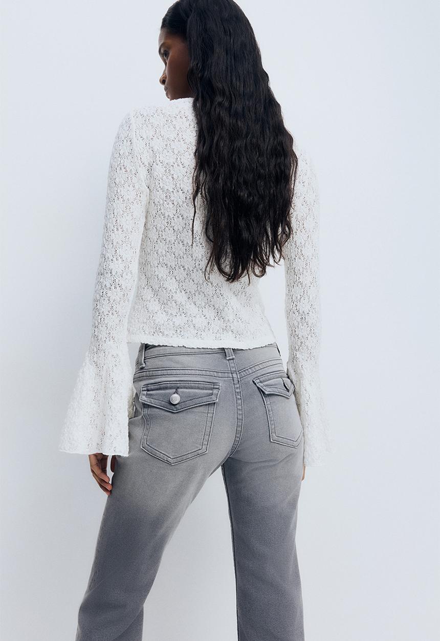 H&M - Flared low jeans - denim grey