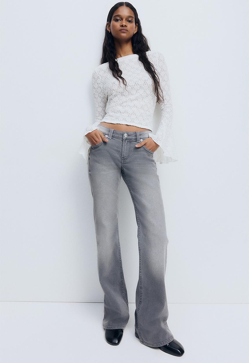 H&M - Flared low jeans - denim grey