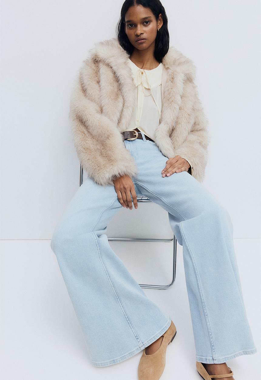 H&M - Wide high jeans - light denim blue
