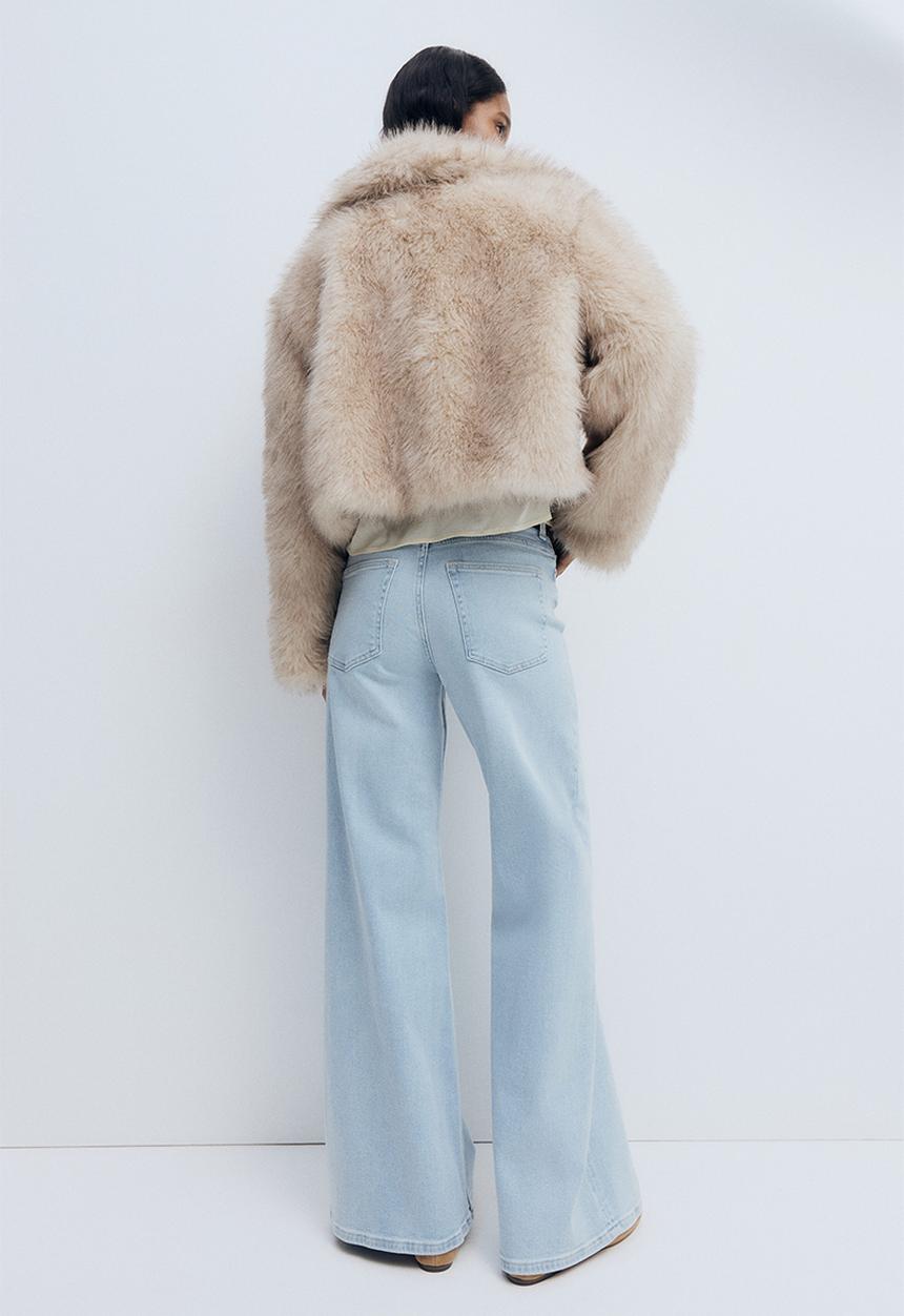 H&M - Wide high jeans - light denim blue