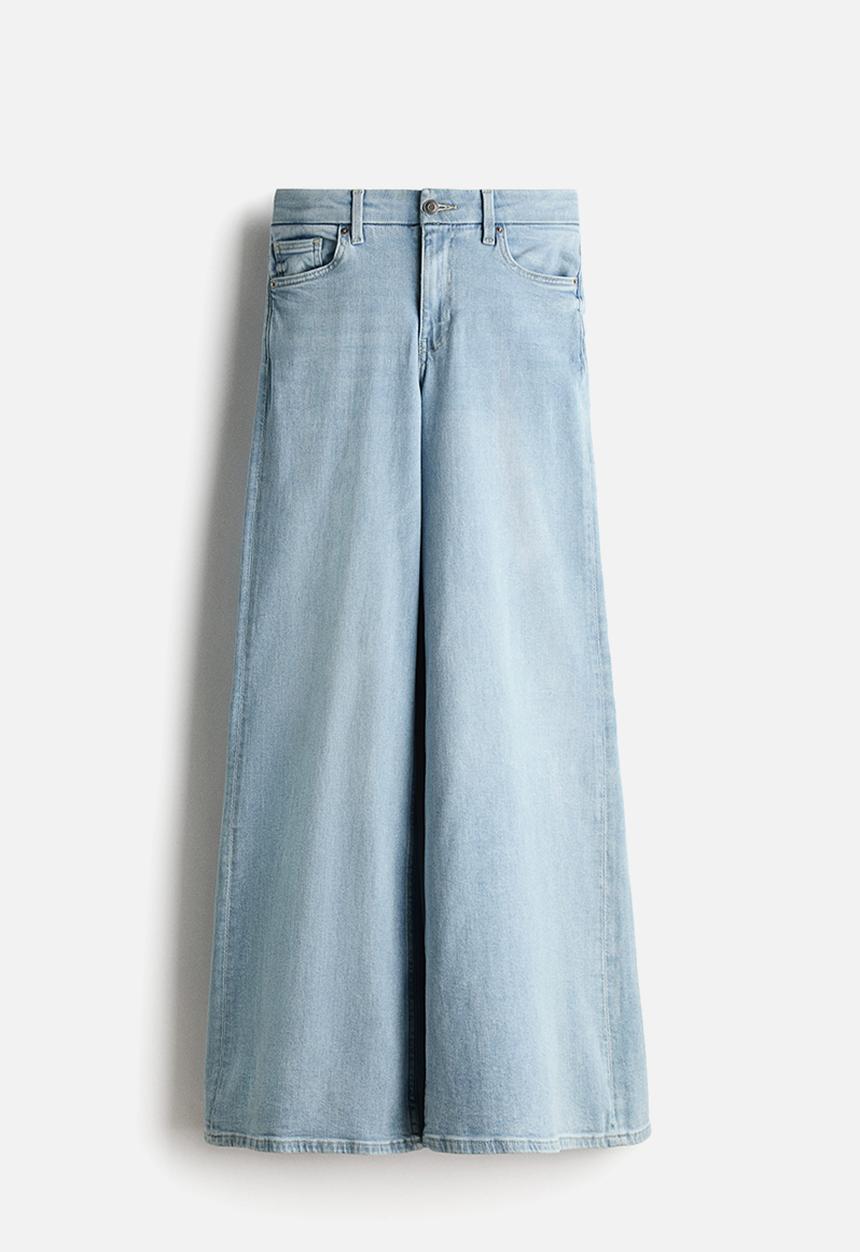H&M - Wide high jeans - light denim blue