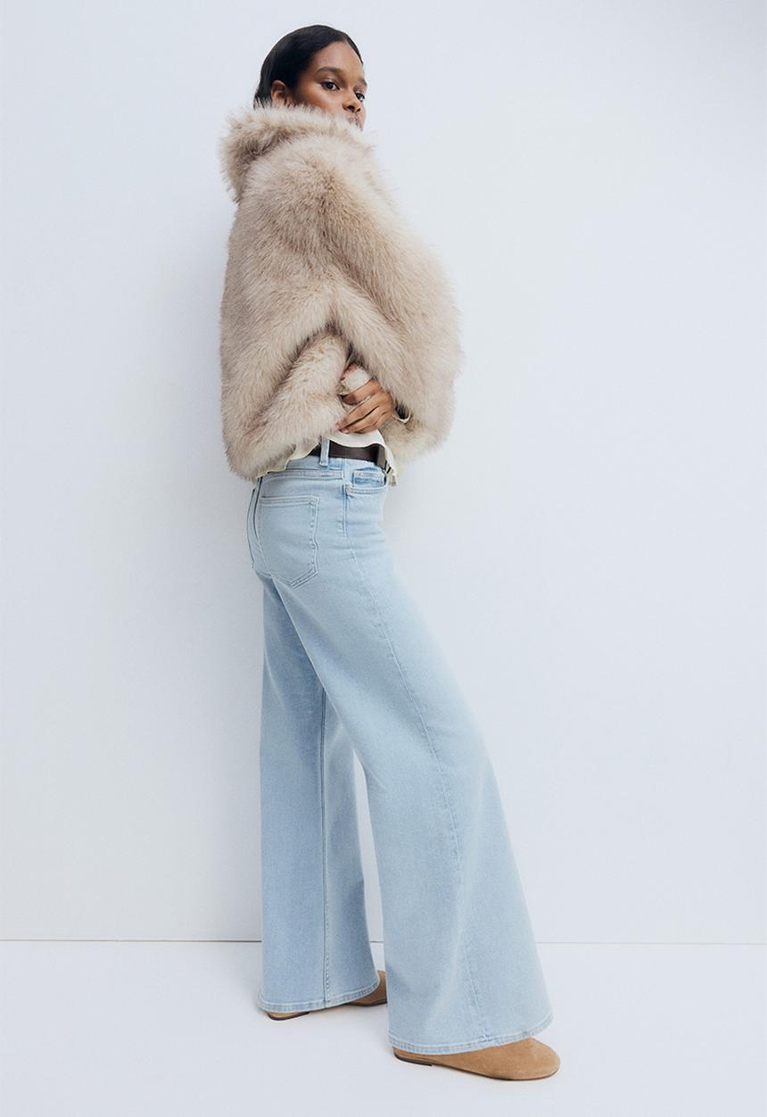 H&M - Wide high jeans - light denim blue