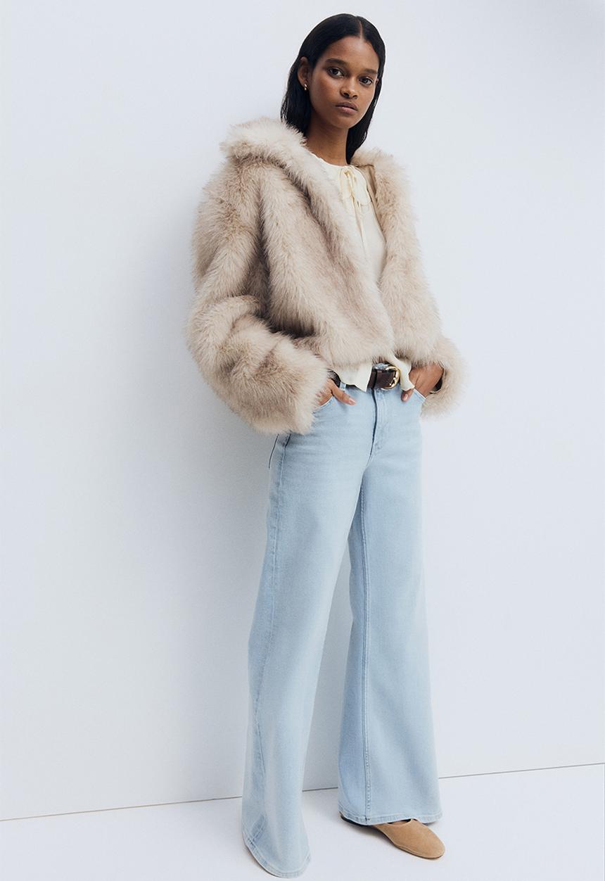 H&M - Wide high jeans - light denim blue