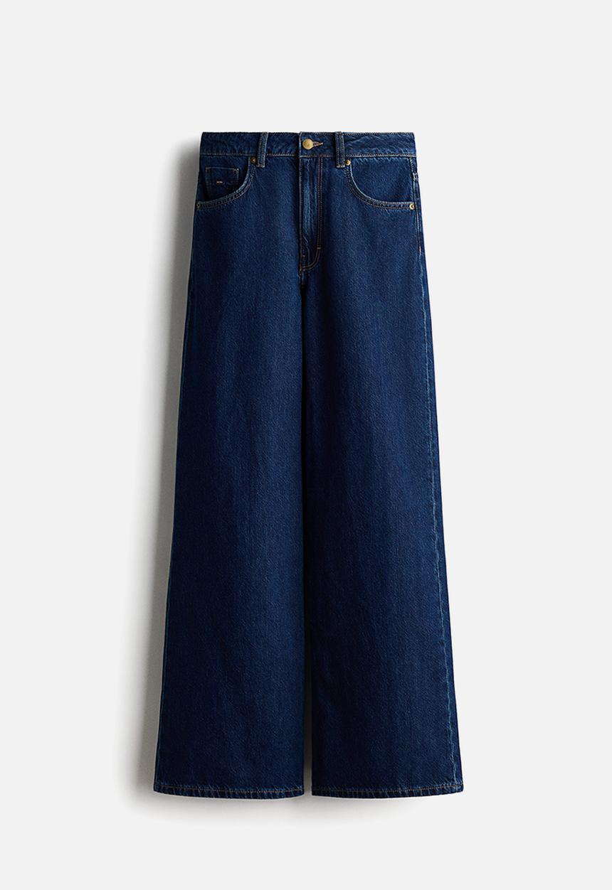 H&M - Wide ultra high jeans - dark denim blue