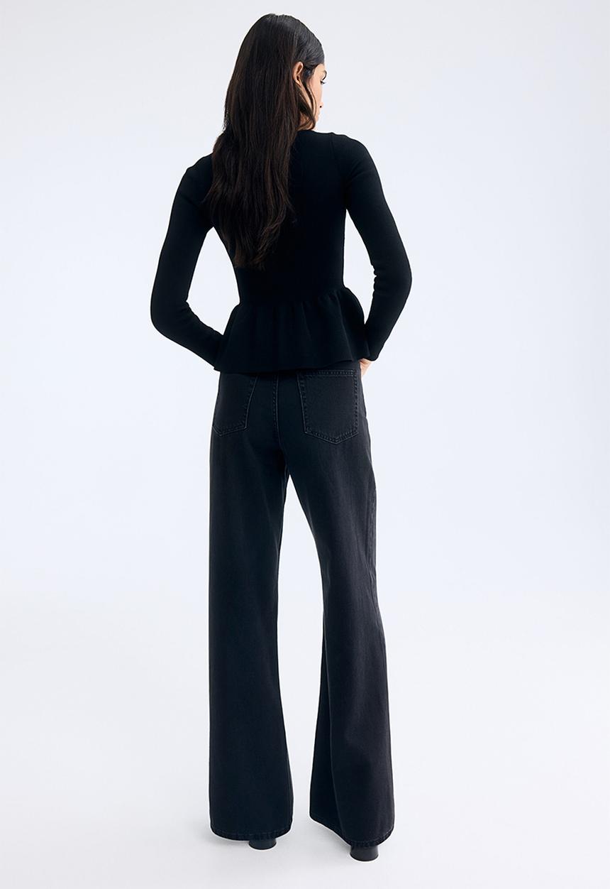 H&M - Wide ultra high jeans - denim black
