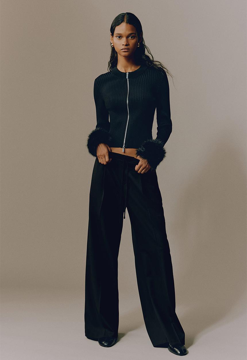 H&M - Tailored drawstring trousers - black