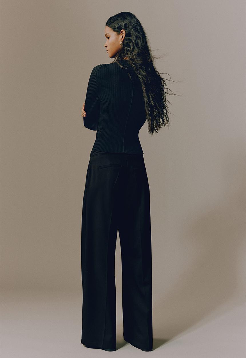 H&M - Tailored drawstring trousers - black