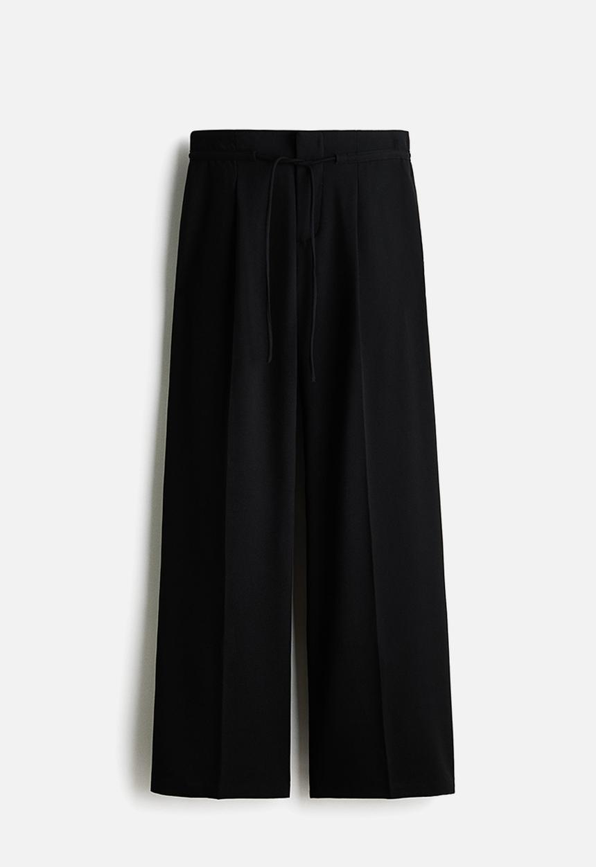 H&M - Tailored drawstring trousers - black
