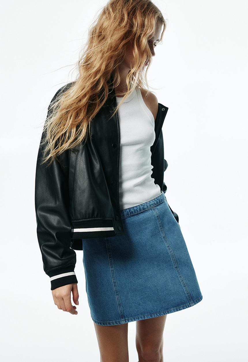H&M - A-line mini skirt - denim blue