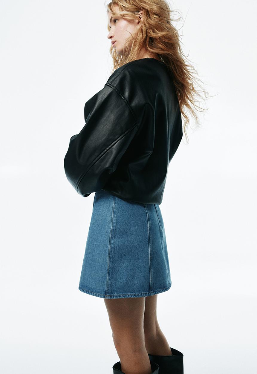 H&M - A-line mini skirt - denim blue
