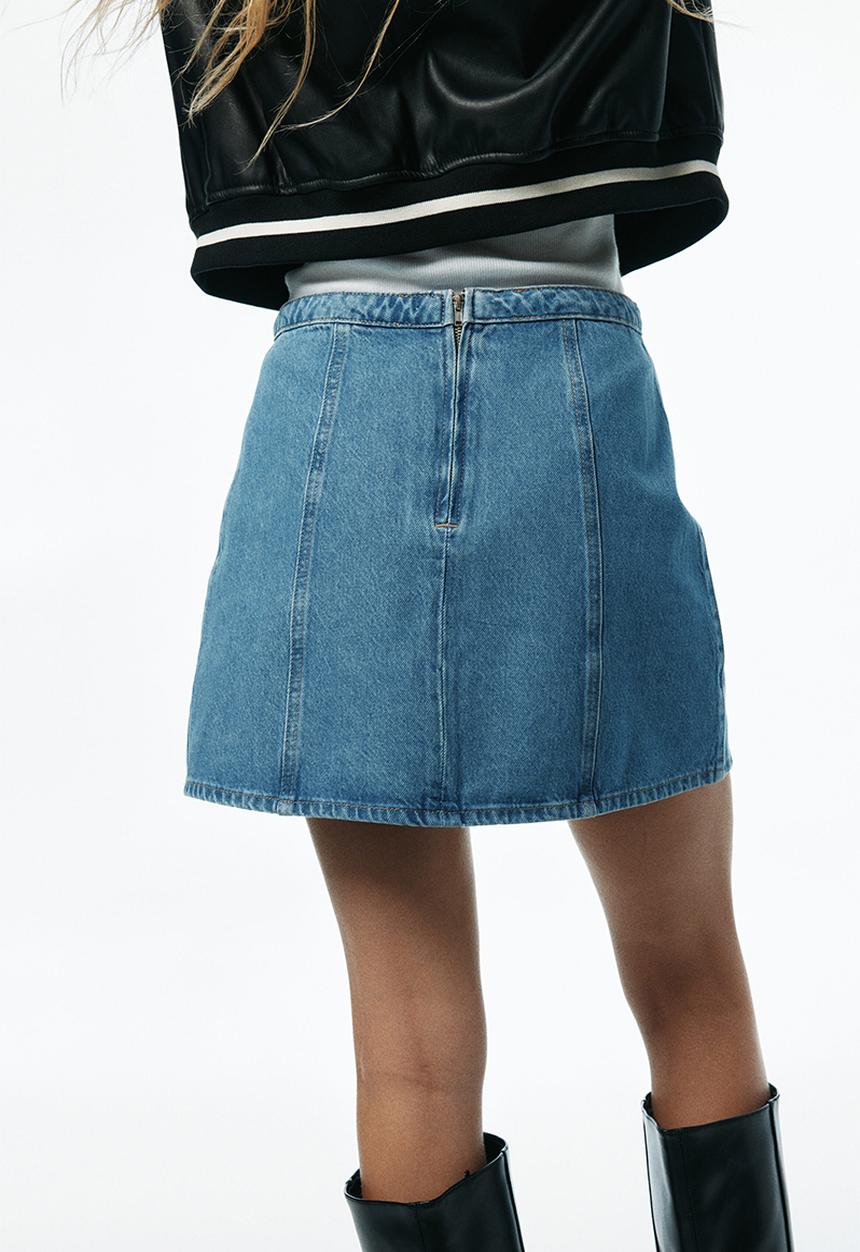 H&M - A-line mini skirt - denim blue
