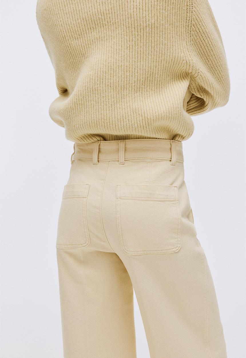 H&M - Wide high jeans - pale yellow