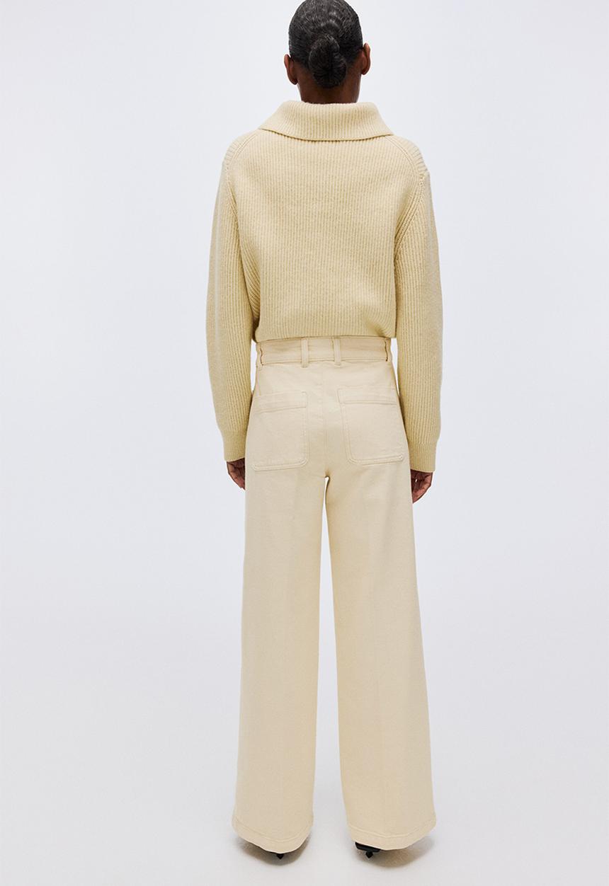 H&M - Wide high jeans - pale yellow