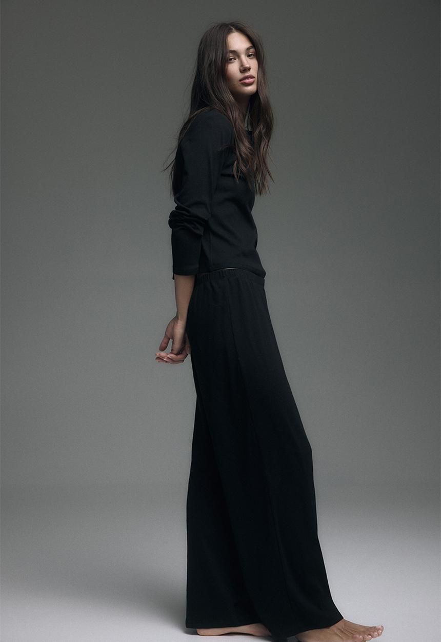 H&M - Pointelle-knit pyjamas - black