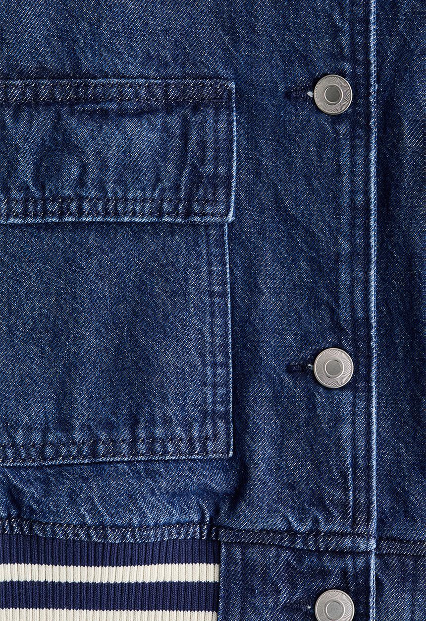H&M - Denim baseball jacket - dark denim blue