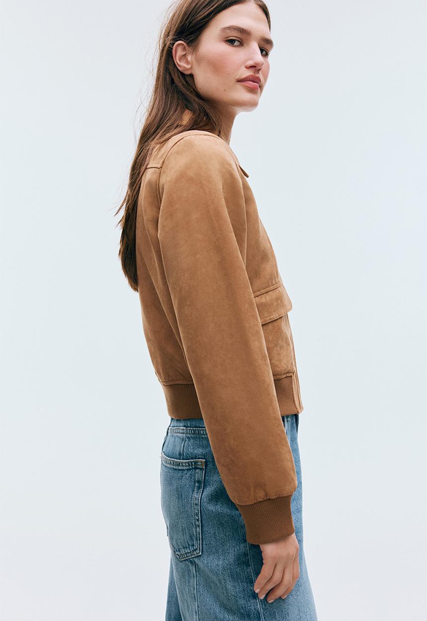 H&M - Collared bomber jacket - dark beige