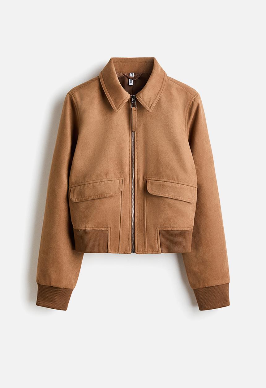 H&M - Collared bomber jacket - dark beige