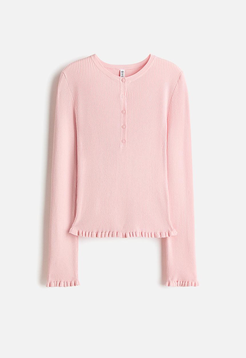 H&M - Rib-knit top - pink