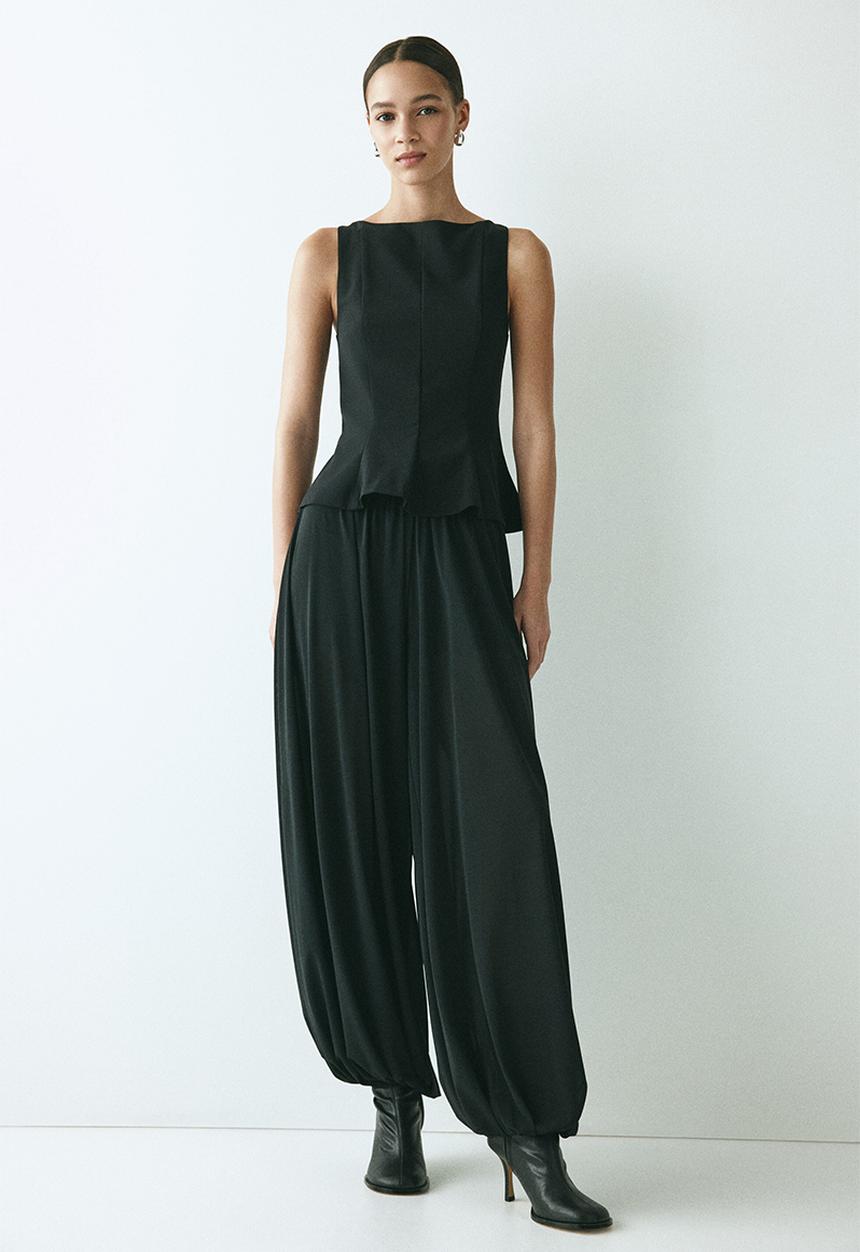 H&M - Tailored peplum top - black