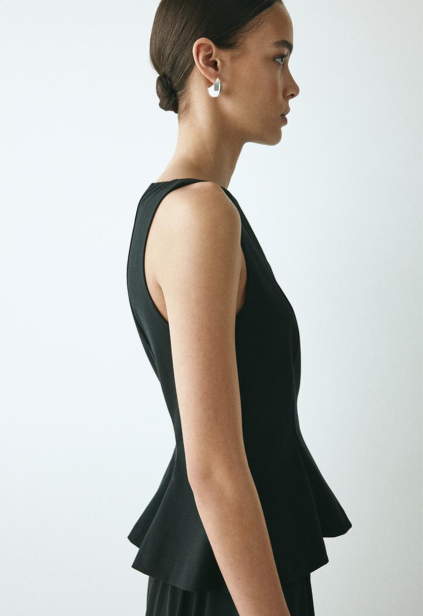 H&M - Tailored peplum top - black
