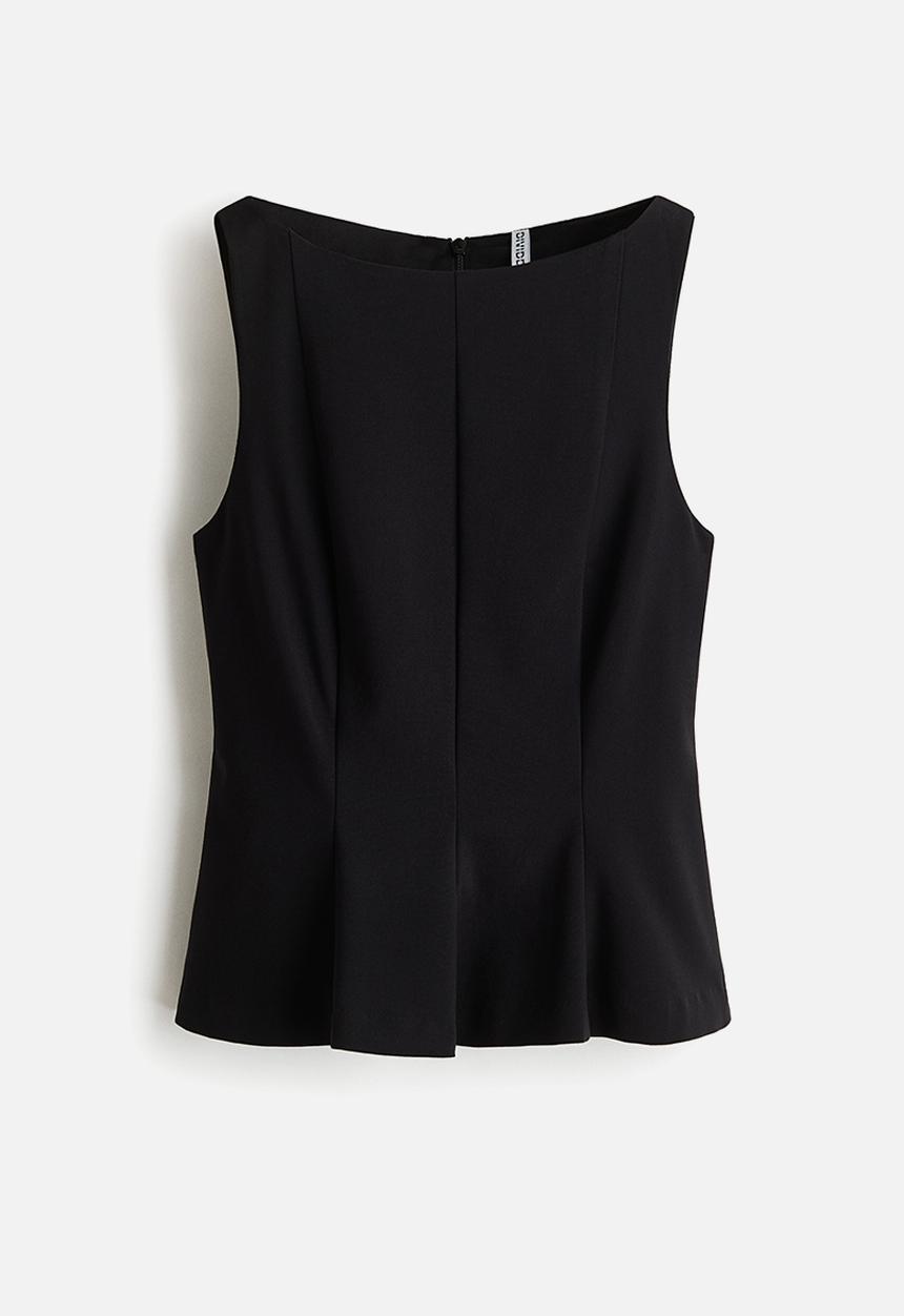 H&M - Tailored peplum top - black