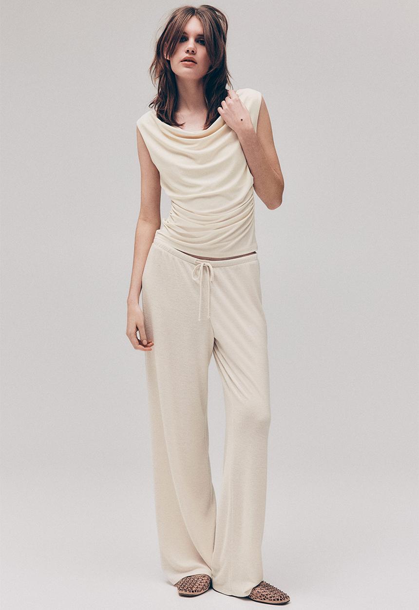 H&M - Fine-knit trousers - light beige